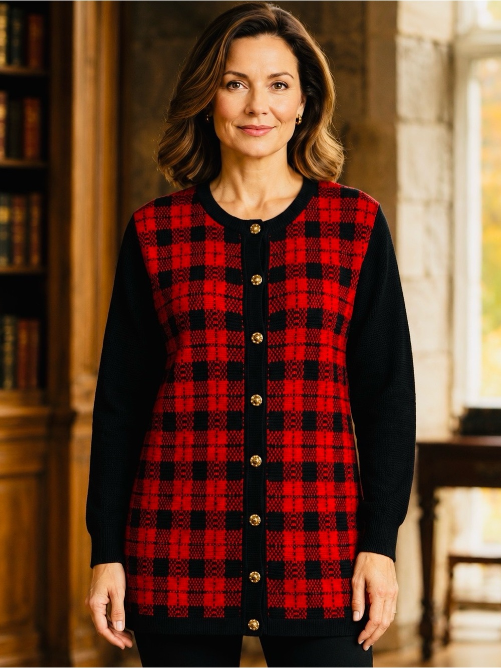 Vtg Edinburgh Scotland Cardigan Sweater M Wool Blend Dark Academia Heritage